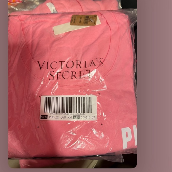 Vs PINK full zip sweatshirt high waist flare pant long sleeve tee dreamy pink - Picture 7 of 11